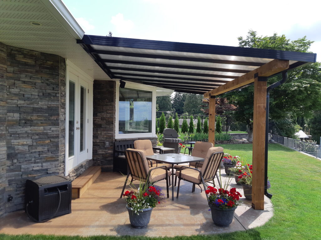 Wood Post with Glass Patio Cover - Econowise Sunrooms & Patio Covers