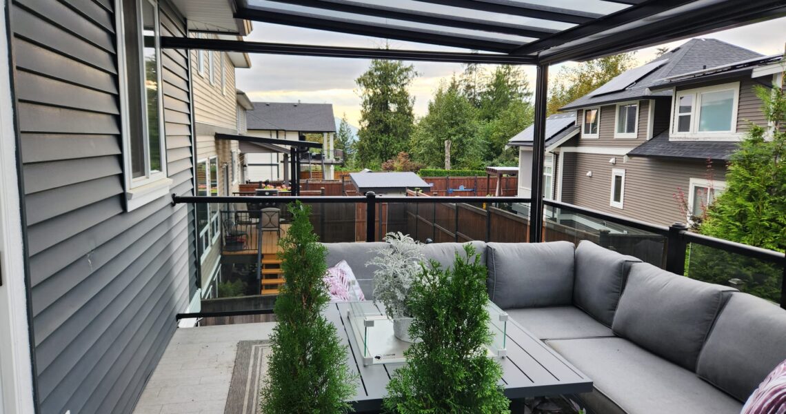 Patio cover with glass roof