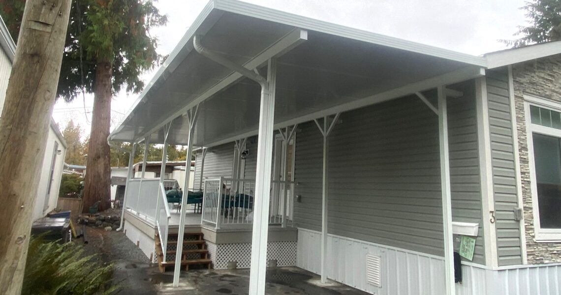 White Patio Covers and stairs