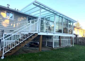 White Patio Covers with stairs